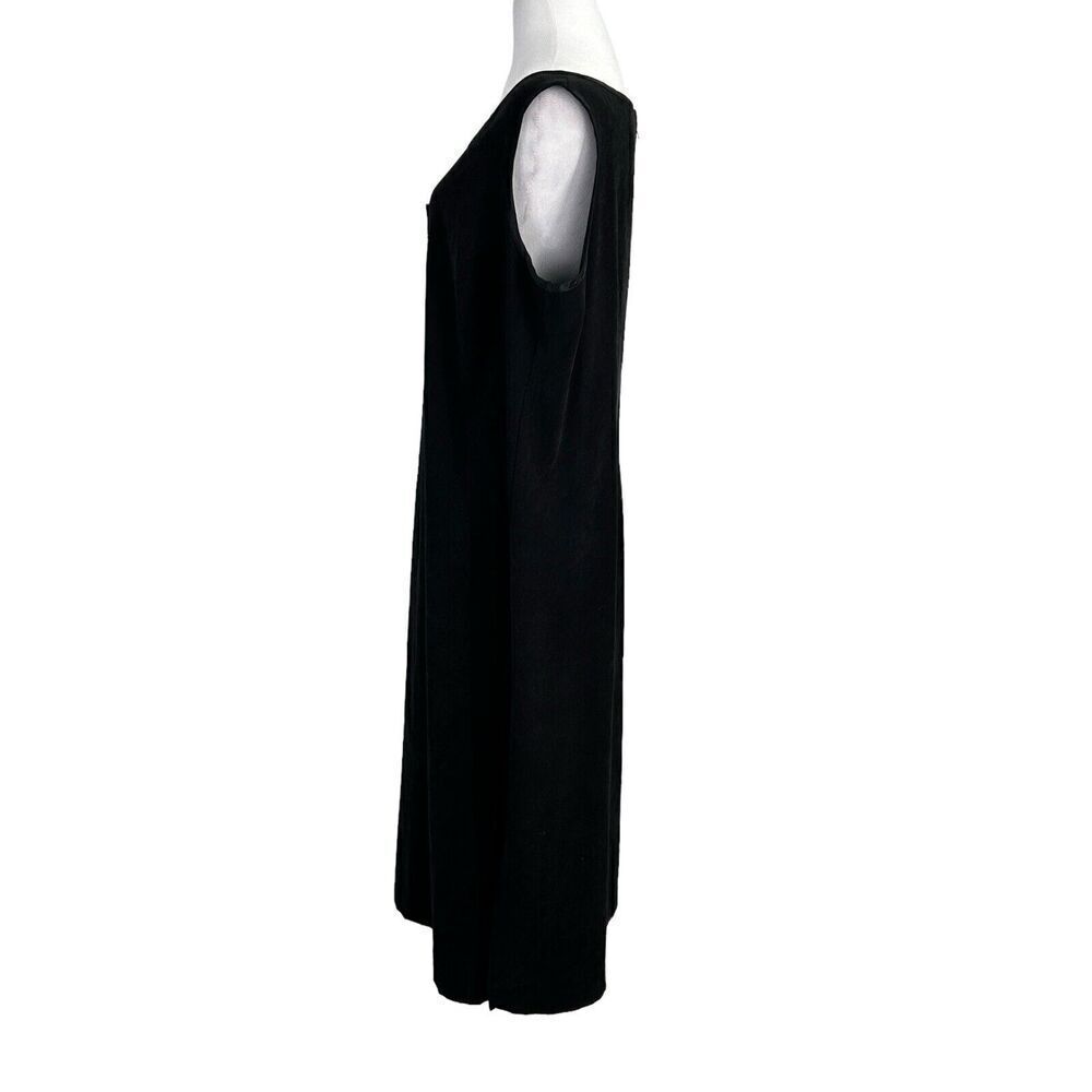 Positive Attitude Petite Maxi Dress Sz 18 Black Red Patch Microsuede VTG - Picture 5 of 11